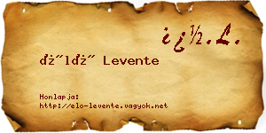 Élő Levente névjegykártya