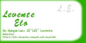levente elo business card